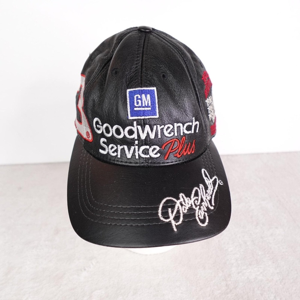 Vintage Goodwrench Racing Hat Cap Strap Back Black NASCAR Winston Cup Mens 90s